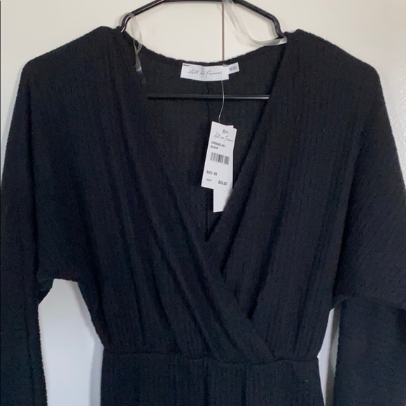 Cozy black, long sleeve knit dress. - Picture 3 of 3